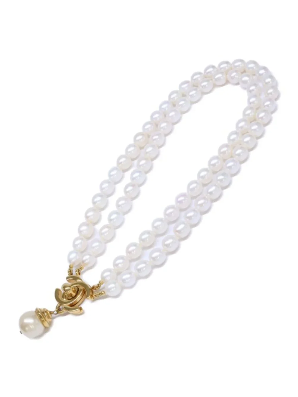 Chanel 96A CC Logo Turnlock Baroque Pearl